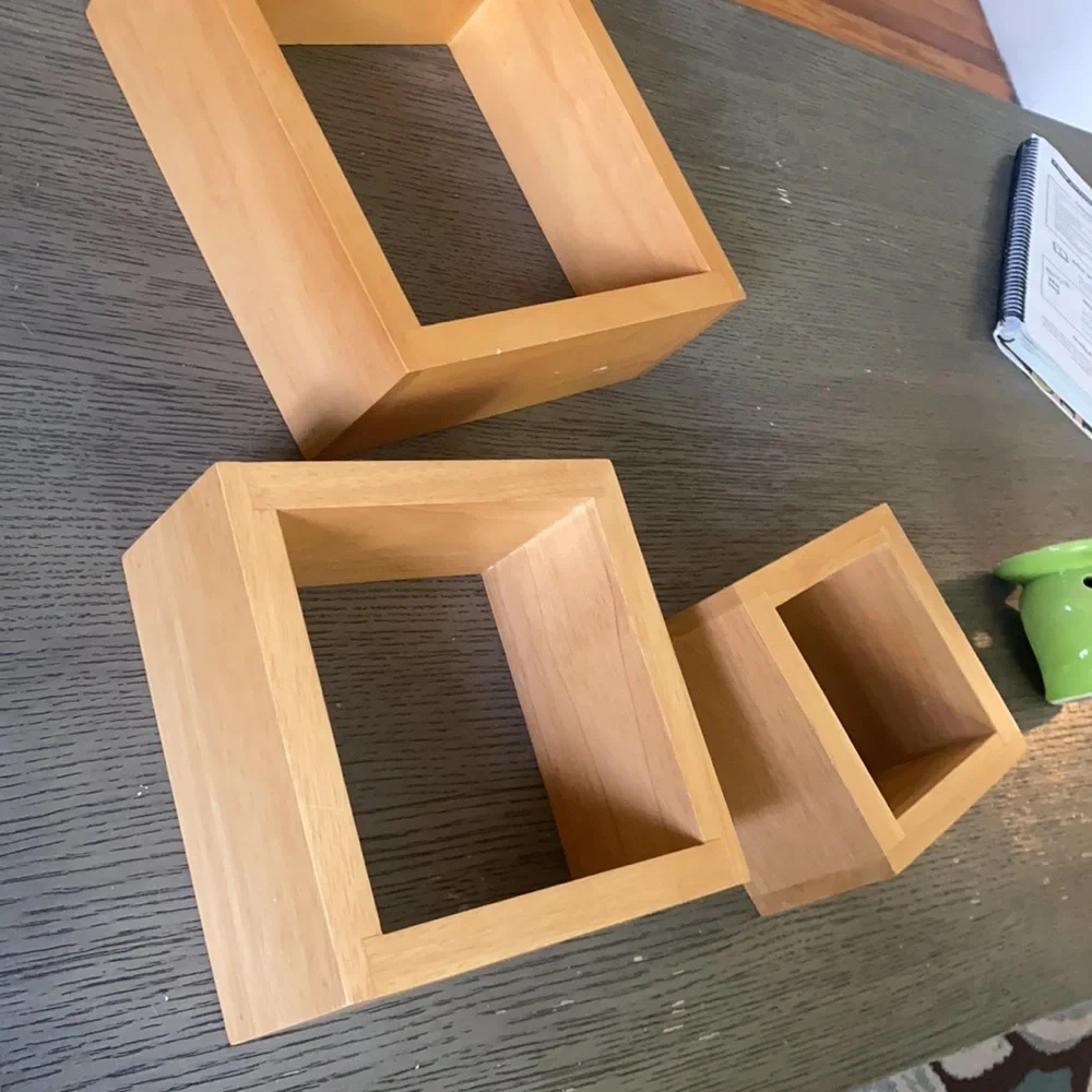 Brown cube shelving